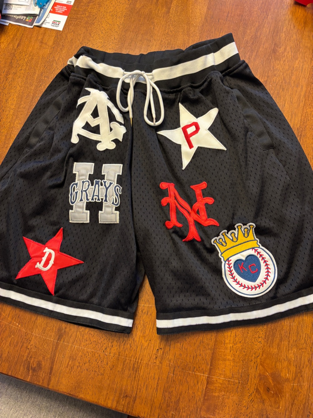 Legends never die Patchwork mesh Athletic heavy Shorts with  Accents worn once M